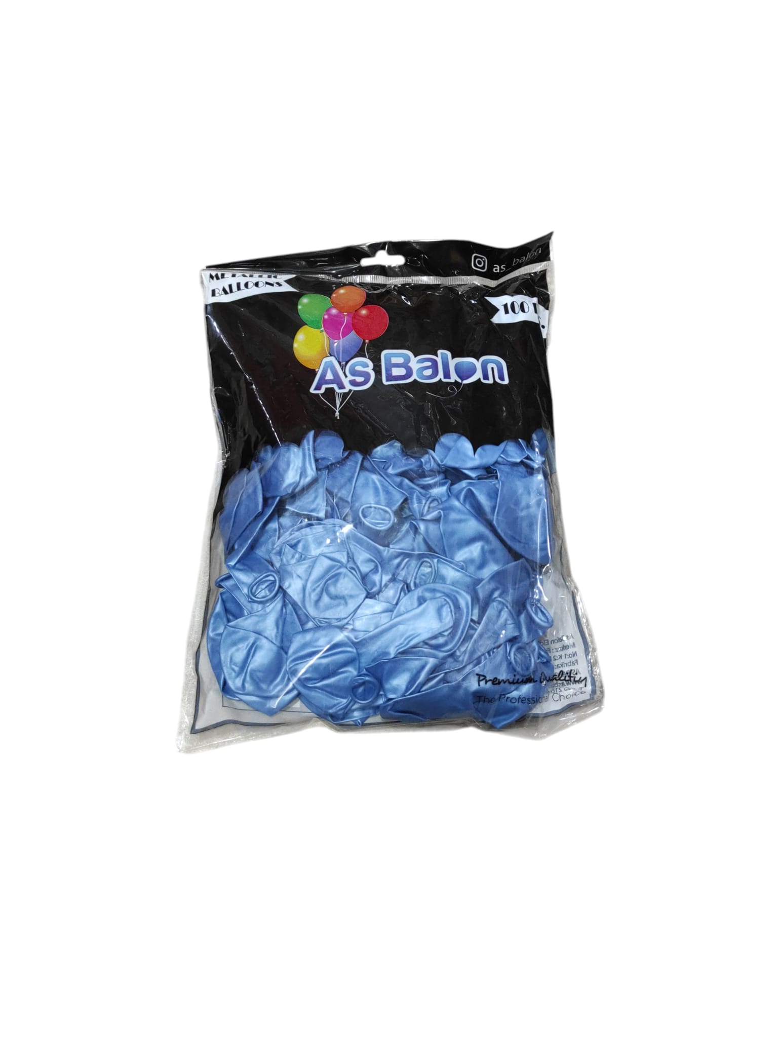 Toptan As Balon Metalik 12 Açık Mavi 100lü 